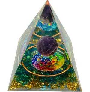 2 1/2" Purple Globe orgonite pyramid 2 1/2" Purple Globe orgonite pyramid