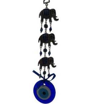 3 Elephant Evil Eye Wall Hanging