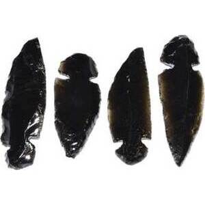 (set of 100) ~2" Arrowhead Black Obsidian