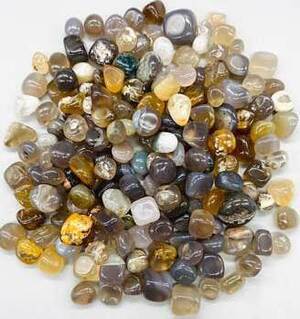 1 lb Agate, Grey tumbled chips 8-12mm 1 lb Agate, Grey tumbled chips 8-12mm