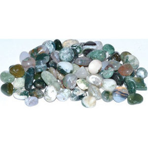 1 lb Agate, Moss tumbled chips 7-9mm 1 lb Agate, Moss tumbled chips 7-9mm