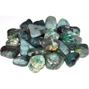 1 lb Emerald tumbled chips 6-9mm