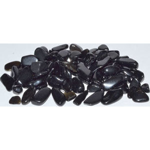 1 lb Obsidian, Black tumbled chips 7-9mm