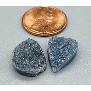 3/4" Amethyst Tear druse cabochon pair 3/4" Amethyst Tear druse cabochon pair