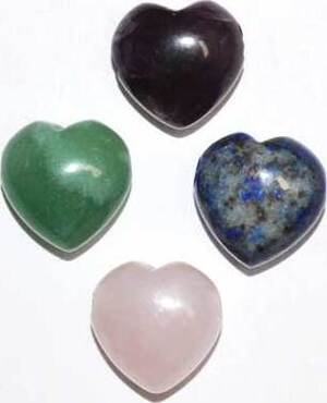 (ste 10 12) 15mm Heart Beads various stones