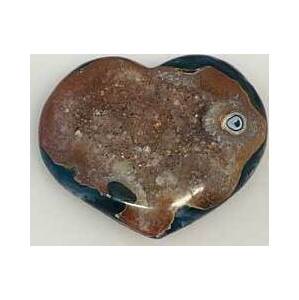 large Heart Puffed Druze Agate