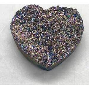 .6#+ Black Rainbow druse heart .6#+ Black Rainbow druse heart