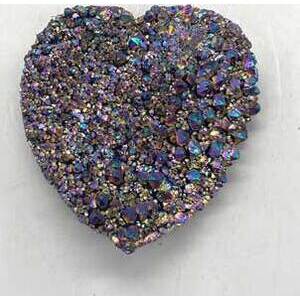 .8#+ Black Rainbow druse heart