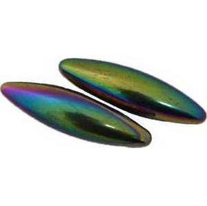 60mm Rainbow Magnetic Hematite Oval pair