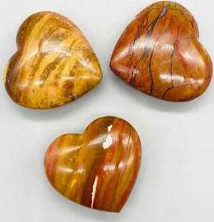 2" Petrified Wood, Red heart