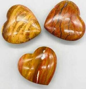 2" Petrified Wood, Red heart 2" Petrified Wood, Red heart