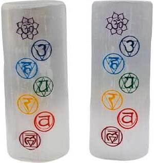 Chakra Selenite harmonizer (set of 2)