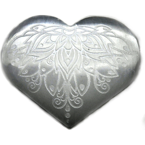 3" Selenite heart , Lotus