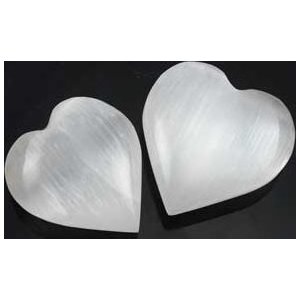 White Selenite Heart