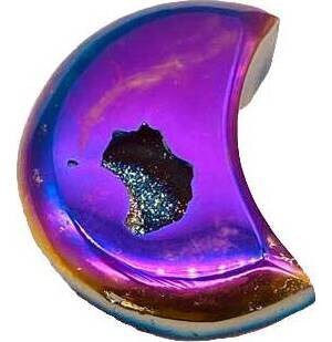 4" Moon Rainbow Druse Agate Geode 4" Moon Rainbow Druse Agate Geode