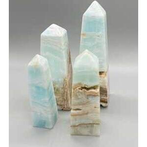 1 kg 3-5" (4-4/pk) Caribbean Calcite obelisk