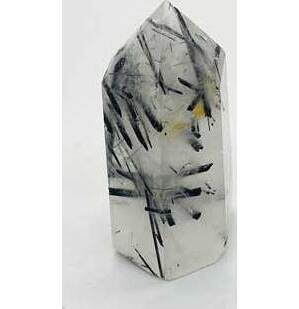 2+" Quartz w Black Tourmaline obelisk 2+" Quartz w Black Tourmaline obelisk
