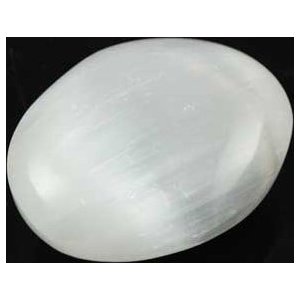 White Selenite Oval 2"