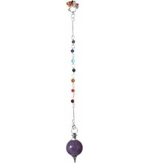 Amethyst 7 Chakra ball pendulum