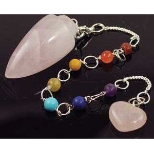 Rose Quartz 7 Chakra Pendulum