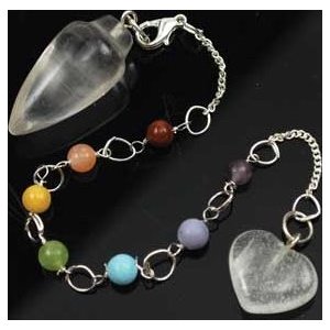 Clear Quartz 7 Chakra Pendulum Clear Quartz 7 Chakra Pendulum