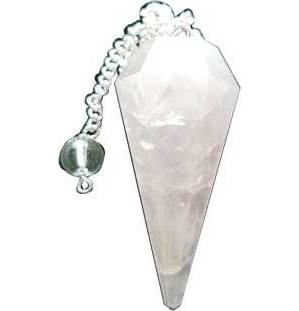 6-sided Rose Quartz pendulum