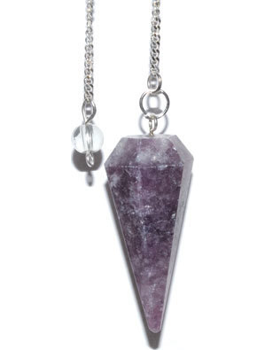 6-sided Lepidolite pendulum