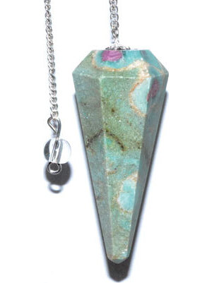 6-sided Ruby Fuchsite pendulum