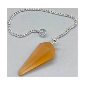 6-sided Orange Selenite pendulum