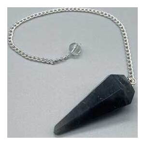 6-sided Black Obsidian pendulum