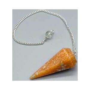 6-sided Orange Sunstone pendulum