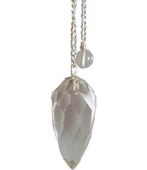 Faceted Clear Quartz Pendulum