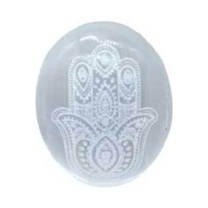 Selenite Fatima Hand palm stone