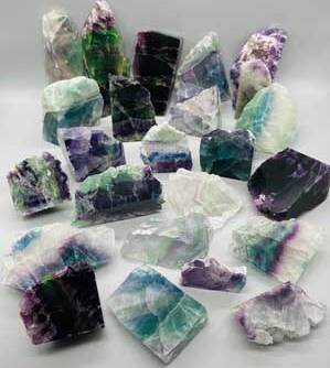 24 pcs Fluorite, polished 1 side 24 pcs Fluorite, polished 1 side