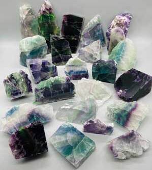 24 pcs Fluorite, polished 1 side