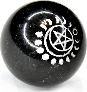 50mm Tourmaline Pentagram & Moon sphere