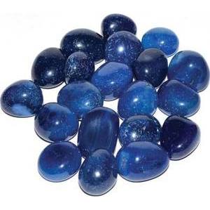 1 lb Onyx, Blue tumbled stones (heat treated)