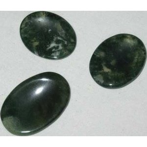 Moss Agate Worry Stone