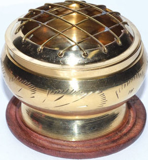 2" Engraved brass incense burner 2" Engraved brass incense burner