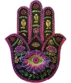 Black & Fuchia Hamsa Incense Burner