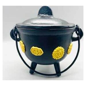 5" Cast iron cauldron w/ lid Chakras