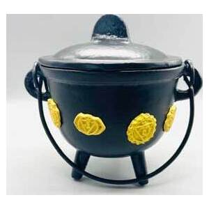 5" Cast iron cauldron w/ lid Chakras 5" Cast iron cauldron w/ lid Chakras