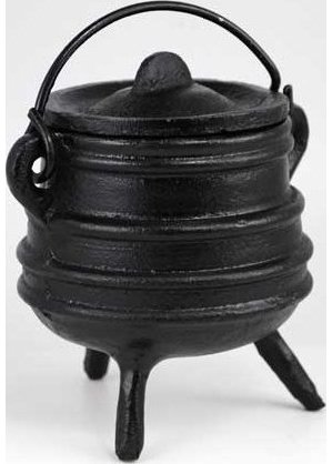 Ribbed Cast Iron Cauldron 3"