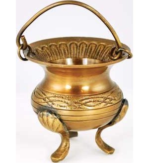 Celtic Brass Cauldron 3"