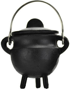 Plain Cast Iron Cauldron with Lid 2 3/4" Plain Cast Iron Cauldron with Lid 2 3/4"