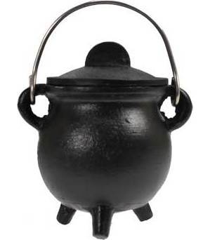 Plain Cast Iron Cauldron with Lid 3"