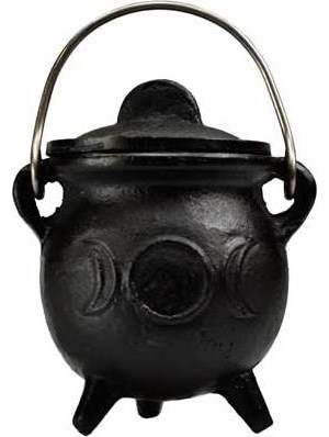 3" Triple Moon Cauldron with Lid