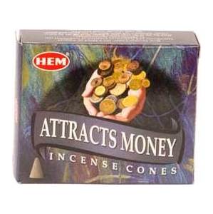 Attracts Money Hem Cone Incense 10pk Attracts Money Hem Cone Incense 10pk