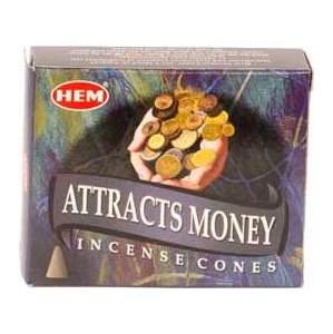 Attracts Money Hem Cone Incense 10pk