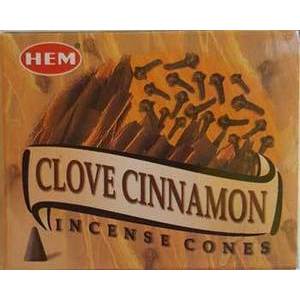 Clove Cinnamon HEM Cone Incense 10pk